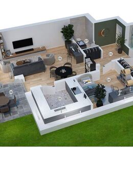 +++ RESERVIERT +++ Moderne 3-Zimmer-Wohnung mit EBK, Terrasse , Einzelgarage und Gartennutzungsrecht - Crailsheim