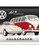 Blechschild VW Käfer Bus - Meet The Classics 15x20 cm in 20095
