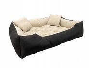 XXL Hundebett Hundekissen Tierbett Katzenbett Hundekorb Schlafplatz Größenwahl Beige/Schwarz Set3542 - Wuppertal