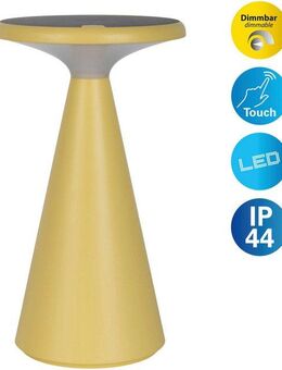 näve LED Tischleuchte Palu, Dimmfunktion, Memoryfunktion, USB-Ladefunktion, LED wechselbar, Warmweiß, Solar-/Akkubetrieb, Touch, Dimmbar, Memory, USB-C-Ladekabel, warmweiß
