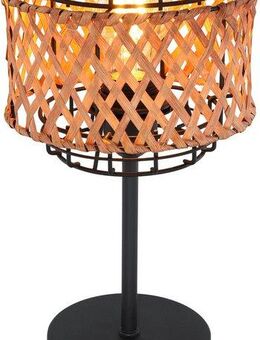 GLOBO LIGHTING Tischleuchte GINA, ohne Leuchtmittel, Tischlampe/Bambus/Geflecht/vintage/Wohnbereich/Schlafzimmer