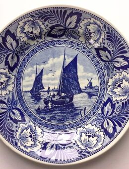 Maritimer Wandteller blau-weiß - Eckernförde