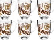 LEONARDO Latte-Macchiato-Tasse NAPOLI, Glas, Latte Macchiato-Tasse, 380 ml, 3-farbig, 6-teilig