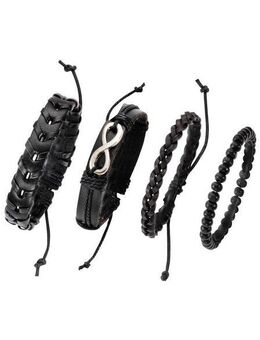 Firetti Armband Set Infinity/Unendlichkeitsschleife (Set, 4-tlg), mit Holzperlen