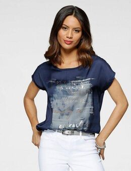 Laura Scott Shirtbluse aus Satin mit dezentem Aufdruck