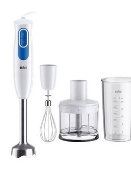 Braun Stabmixer MultiQuick 2 MQ 20.236 M - 600 W, 2 Geschwindigkeiten, Edelstahl, 600 W, Leicht, 500 ml Zerkleinerer, Schneebesen, Zubehör spülmaschinenfest