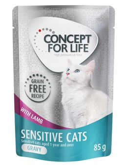 Concept for Life Sensitive Cats mit Lamm getreidefrei - in Soße - Sparpaket: 48 x 85 g