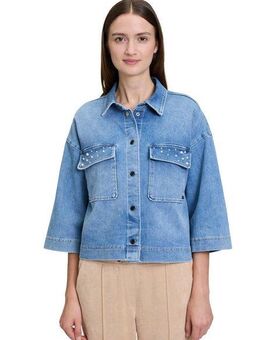 Betty&Co Jackenblazer Betty & Co Jeansjacke mit Perlen Perlen