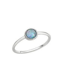Vivance Fingerring 925/- Sterling Silber rhodiniert Synth. Opal
