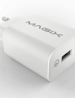 Ladegerät, Netzteil, MAGIX. USB Quick Charge 3.0, QC-Ladung, DC6V, 9V, 12V, 18 Watt, Eurostecker, 100 - 240V - 50Hz, weiß - Fürth