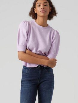 Vero Moda Strickpullover VMDOFFY 2/4 O-NECK PULLOVER GA NOOS mit leichten Puffärmeln