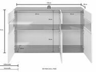 INOSIGN Sideboard, Kommode mit 3 Türen, Breite 130 cm, ohne Beleuchtung