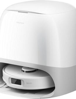 Roborock Saugroboter Qrevo Curv 5A1, mit Wischfunktion, automatisches Entleeren, 66 W, beutellos, Auffüllen intensiver und Moppwäsche bei 75 °C.