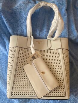 Michael Kors Shopper Sinclair Large, weiß aus perforiertem Leder. NEU. - Köln