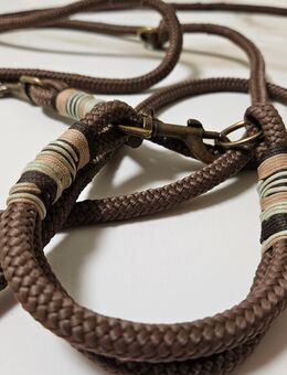 Hundeleine und Halsband Tauleine braun lindgrün neu - Seevetal