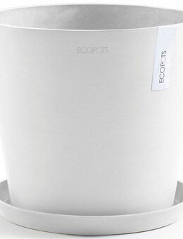 ECOPOTS Blumentopf Amsterdam 30 Weiß, für innen und außen: frostsicher, bruchsicher und lichtbeständig