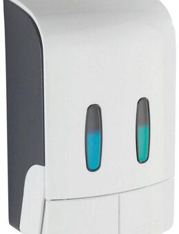 WENKO Desinfektionsmittelspender Tartas, 2-Kammer Desinfektionsmittel- und Seifenspender, Füllmenge je: 480 ml