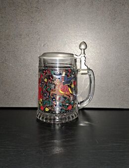 Glaskrug mit Zinndeckel Mittelaltermotive Bierkrug Vintage - Nürnberg