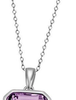 Firetti Kette mit Anhänger Schmuck Geschenk Silber 925 Halsschmuck Halskette Ankerkette Quadrat, mit Amethyst oder Topas