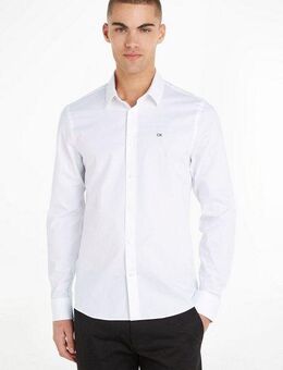 Calvin Klein Businesshemd STRETCH POPLIN SLIM SHIRT mit Calvin Klein Logo auf der Brust