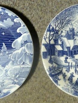 2 Sammelteller Porzellan Wintermotiv Ironstone Motiv 86 u 90 TOP - Amberg