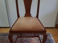 Antik! Massiver, stabiler Holzstuhl mit Ledersitz Lehnstuhl ca. 1920 TOP! - München
