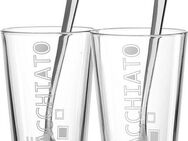 Ritzenhoff & Breker Latte-Macchiato-Glas Lena, Glas, 350 ml, 4-teilig, inkl. 2 Löffel aus rostfreiem Edelstahl