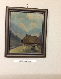 Ölbild- Schwarzwaldhaus -Öl auf Karton- stabiler Rahmen- sign.- E. Müller 47 - - Mahlberg