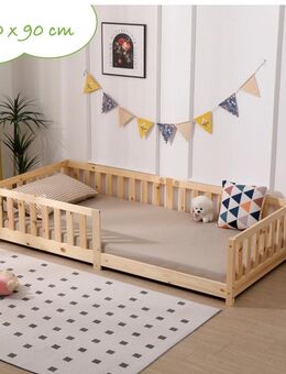 Bodenbett Kinderbett 90x200cm Natur Verpackt - Witten