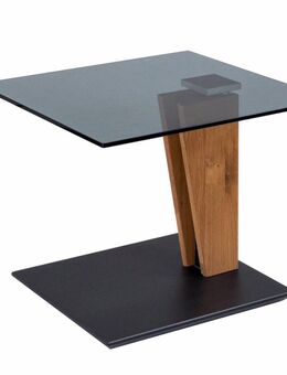 Beistelltisch höhenverstellbar Clio 55x47x47 Parsolglas Wildeiche/Grau - Hiddenhausen