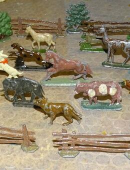 Zinnfiguren alt Tiere Bauernhof für Setzkasten Sammler Museum 20tlg - Spraitbach
