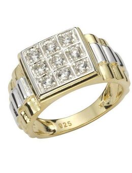 Vivance Fingerring 925 Silber zweifarbig Zirkonia weiß