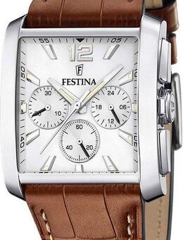 Festina Chronograph F20636/1, Armbanduhr, Quarzuhr, Herrenuhr, Stoppfunktion, Lederarmband