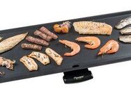 bestron Tischgrill Asia Lounge, 1800 W, Teppanyaki Grillplatte XXL im Asia Design, mit Bambus-Griffen