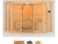 Karibu Sauna Astrid 2, BxTxH: 245 x 245 x 202 cm, 68 mm, (Set) 9-kW-Ofen mit externer Steuerung