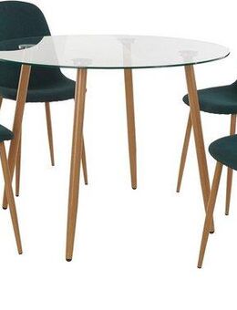 INOSIGN Essgruppe Miller, (Set, 5-tlg), Glastisch mit 4 Stühlen (Webstoff)
