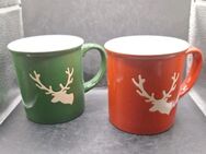 Tasse Schweden 9cm hoch 8cm breit Tasse mit Elch Becher Kaffeetasse rot Teetasse - Essen