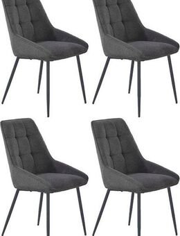 Jockenhöfer Gruppe Esszimmerstuhl ROGER (Set, 4 St), 4-Fuss Stuhl, Webstoff, Schalenoptik