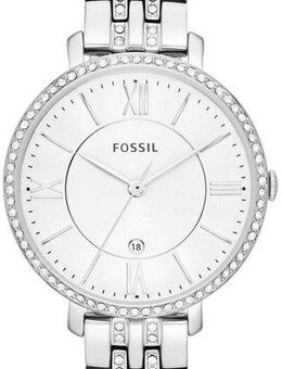 Fossil Quarzuhr JACQUELINE ES3545, Armbanduhr, Damenuhr, Datum, analog, Edelstahlarmband