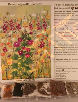 Set Blumenmischung Blütenmeer Bienen Blumen Mix Mischung Geschenk Samen Saatgutmischung Blumensamen Saatgut Vielfalt im Garten lila rot weiß Gartenparadies Geschenk SWR Blumenwiese - Pfedelbach