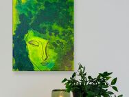 Porträt Acrylmalerei auf Malerpappe "Lady in green" signiert - Iserlohn