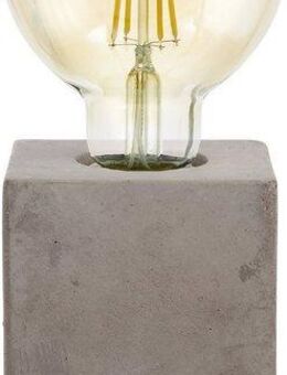 EGLO Tischleuchte PRESTWICK Tischlampe, Grau, Keramik, Beton-Optik, ohne Lampenschirm, ohne Leuchtmittel, Nachttischlampe, Deko, E27, Industrial, Schalter am Kabel, 9x9x13 cm