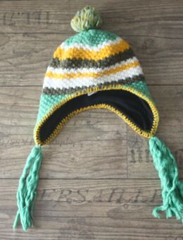 Jack Wolfskin bunte Wollmütze Kinder Grösse S Strickmütze Bommelmütze Grobstrickmütze Unisex - Neuenhagen (Berlin)