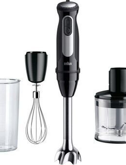 Braun Stabmixer MultiQuick 5 Pro MQ 55236 M - 1000W, 25 Geschwindigkeiten, Schneebesen, 1000 W, Spritzschutz, 500ml Zerkleinerer, Extra Mahlklinge, spülmaschinenfest
