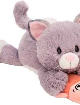 Nici Kuscheltier Homies GREEN, Katze grau & Fisch 30 cm liegend