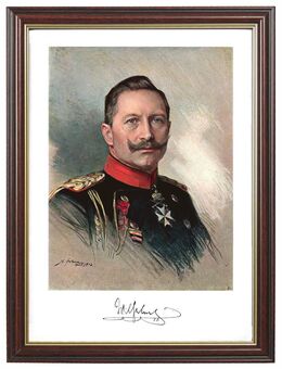 Kaiser-Wilhelm II. . Aquarelldruck n. Fechner. Sonderposten, gerahmt - Bautzen