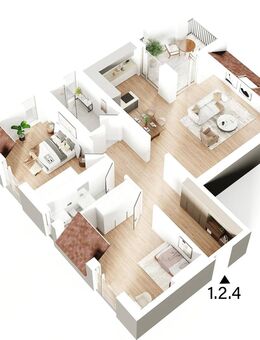Moderne 3-Zimmer Neubauwohnung mit Balkon - Neubau - 1.2.4 - Ulm