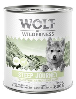 Wolf of Wilderness Junior - mit viel frischem Geflügel 6 x 800 g - Steep Journey - Geflügel mit Lamm