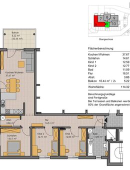 *** 4-Zimmer-Wohnung im 1. OG mit Südbalkon - Neubau Mehrfamilienhaus mit 15 Einheiten *** - Sontheim
