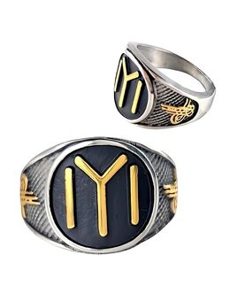 Fingerring Modeschmuck Schwarz Goldfarbe IYI Zeichen Geschenkidee Ring Gr. 10 17,90€* - Villingen-Schwenningen